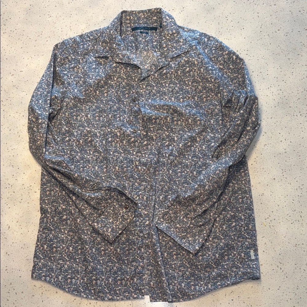 Perry Ellis Gray Patterned Shirt Jacket